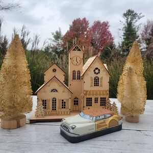 Fossil Brand Vintage Look Holiday Car Tin Box ~ 2002 ~ Cute!